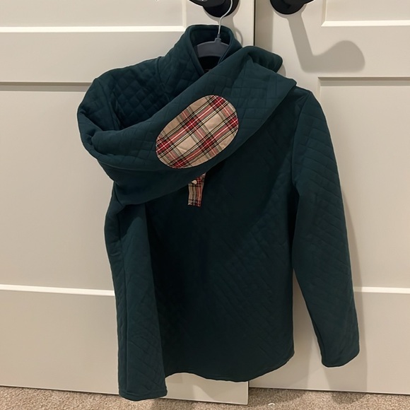 3/4 snap pullover with plaid elbow patches - Picture 2 of 2